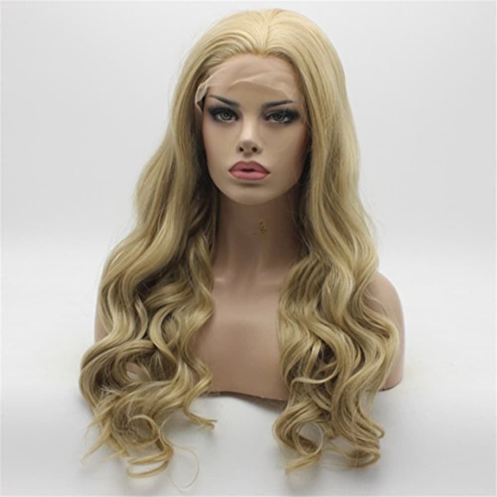 Ash Blonde Light Blonde Mix Lace Front Wig 22 inch - Thumbnail 3