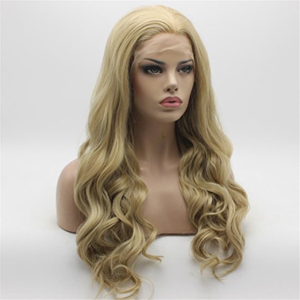 Ash Blonde Light Blonde Mix Lace Front Wig 22 inch