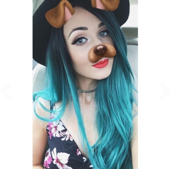 Black Blue Turquoise Lace Front Wig - Thumbnail 2
