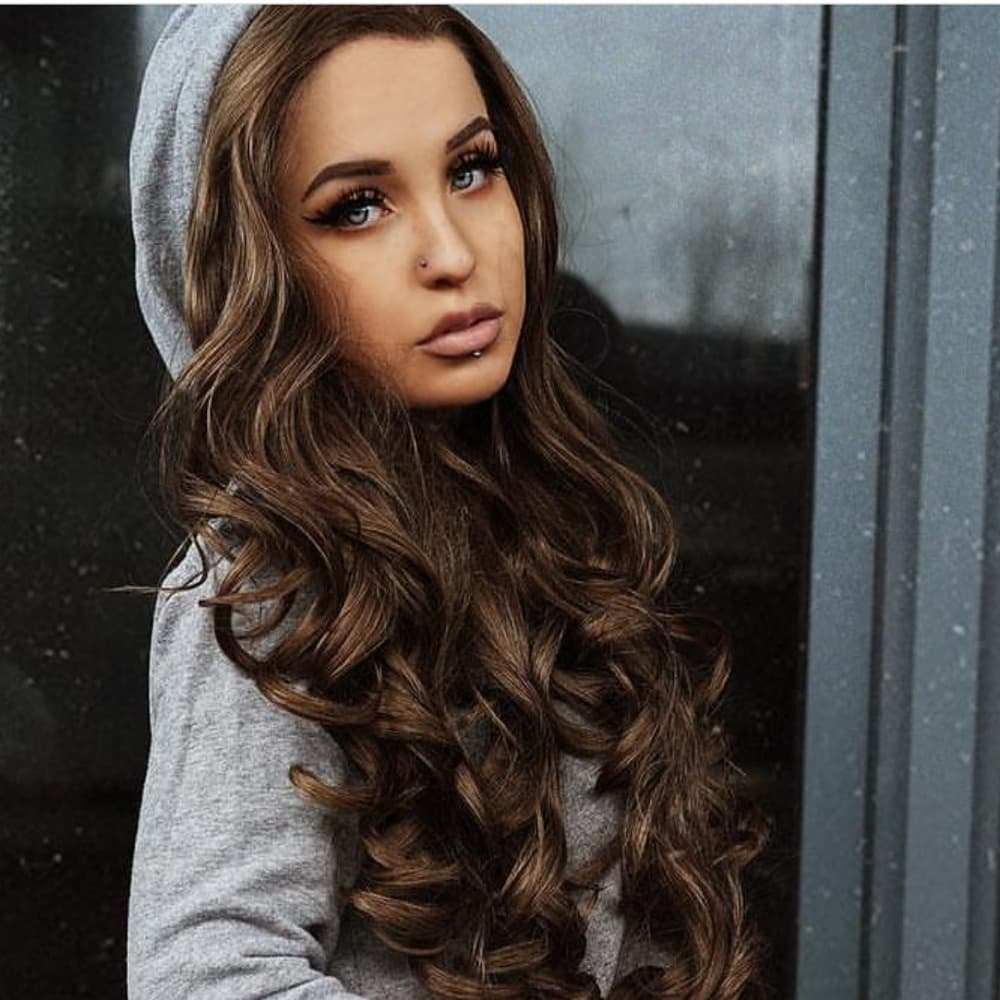 Brown Wavy Lace Front Wig - Thumbnail 2