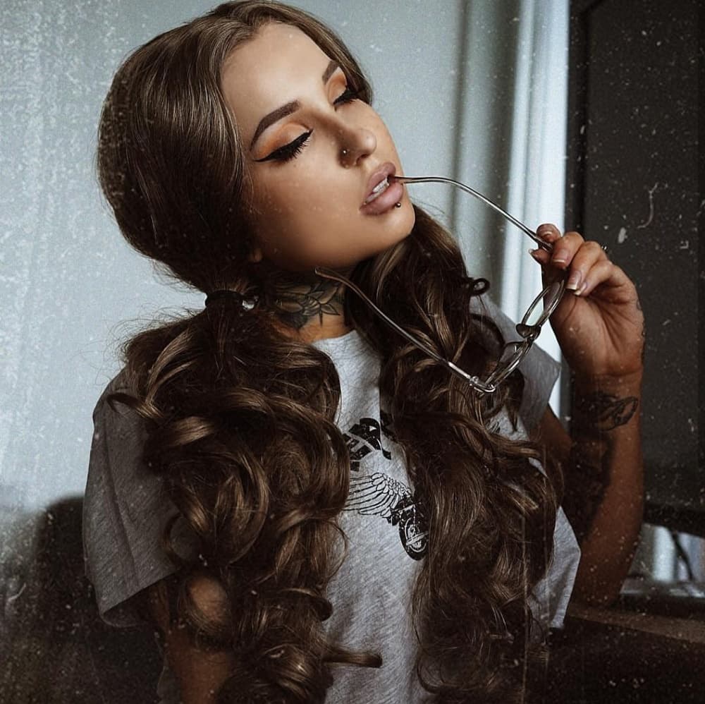 Brown Wavy Lace Front Wig - Thumbnail 5