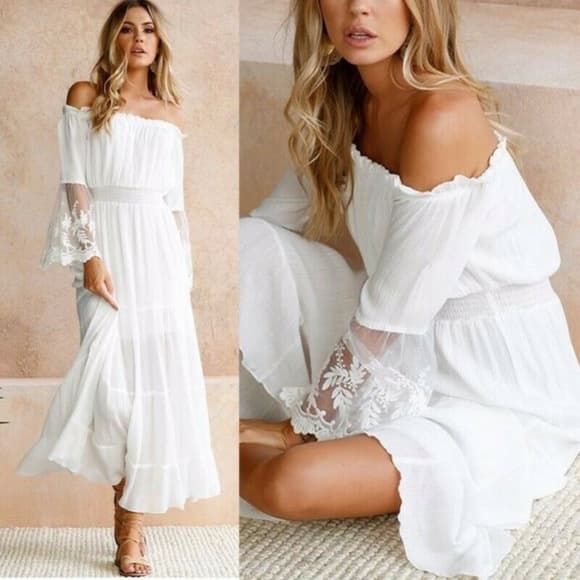 White Goddess Beauty Dress - Thumbnail 9