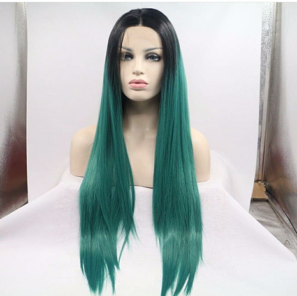 Black Green LaceFront Wig - Thumbnail 2
