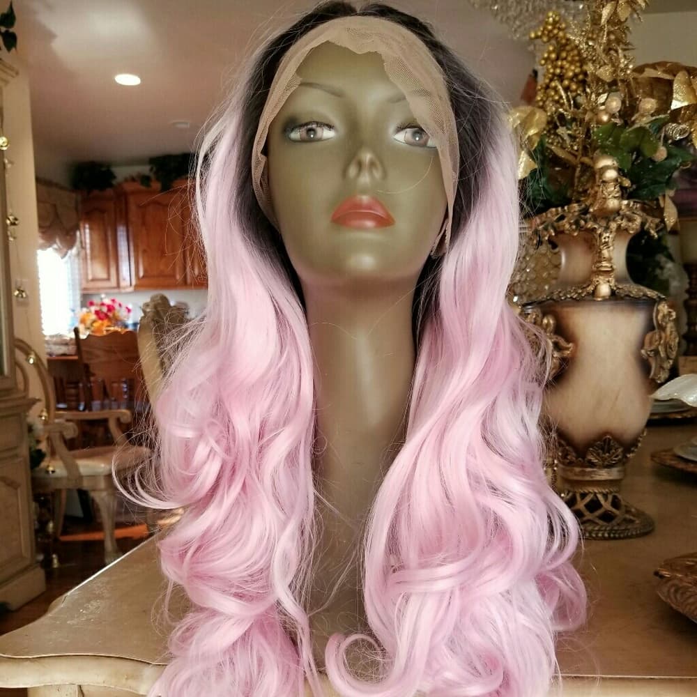 Ombre Pink Lace Front Wig 22-24 inches - Thumbnail 2