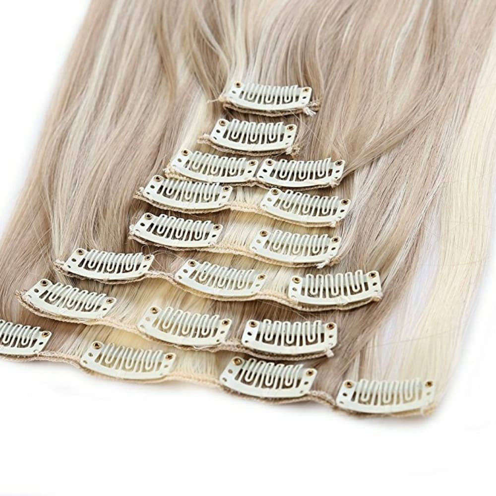 Sandy Blonde &Bleach Blonde Full Head Clip in Exte - Thumbnail 3