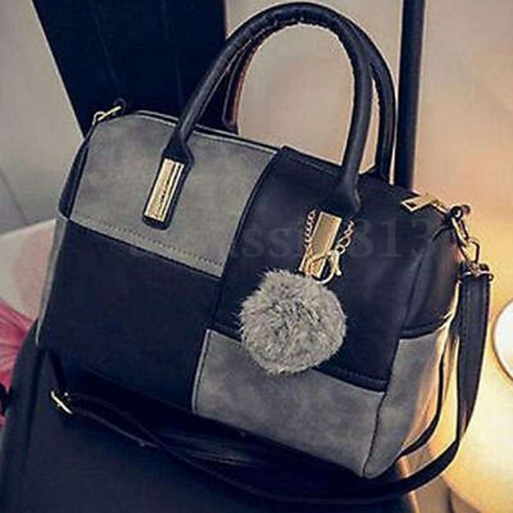 Black Leather Shoulder Handbag - Thumbnail 8