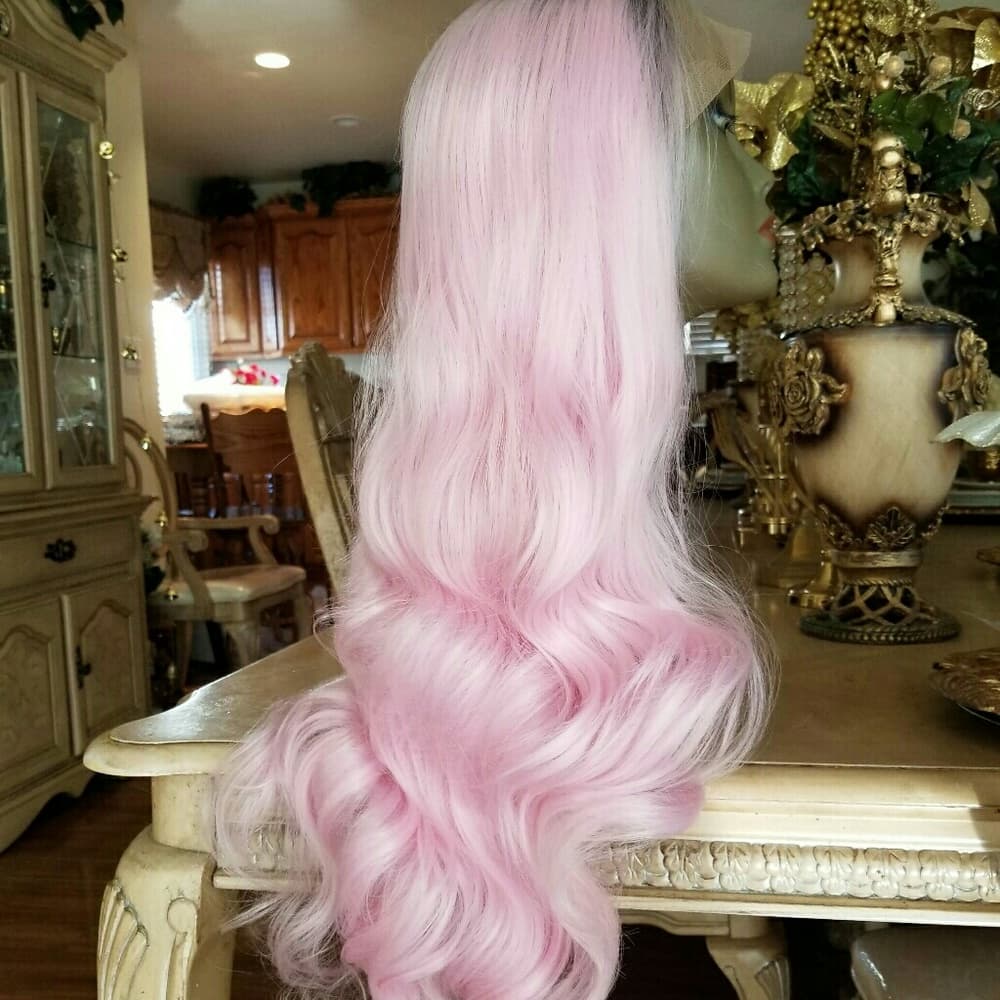 Ombre Pink Lace Front Wig 22-24 inches - Thumbnail 6