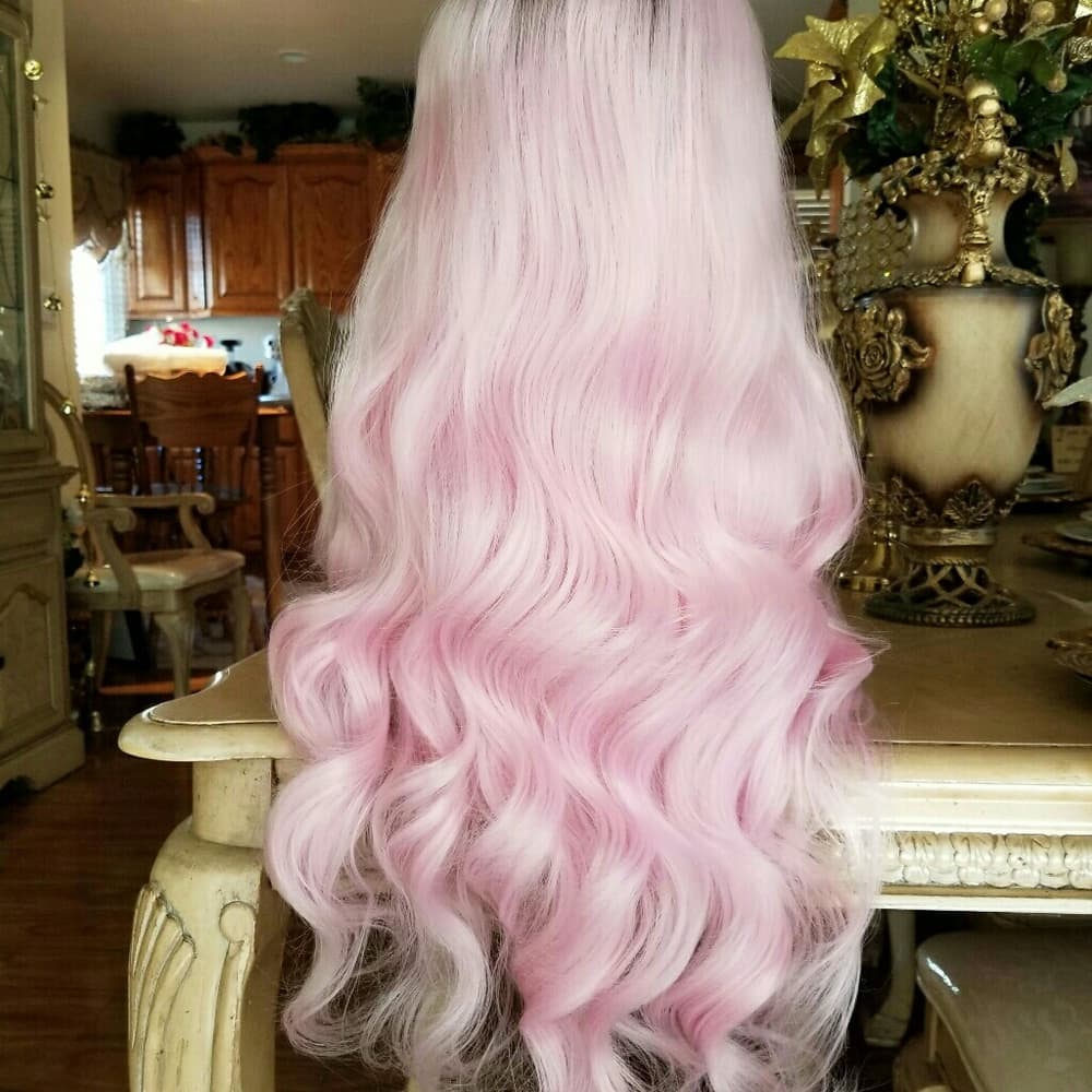 Ombre Pink Lace Front Wig 22-24 inches - Thumbnail 8