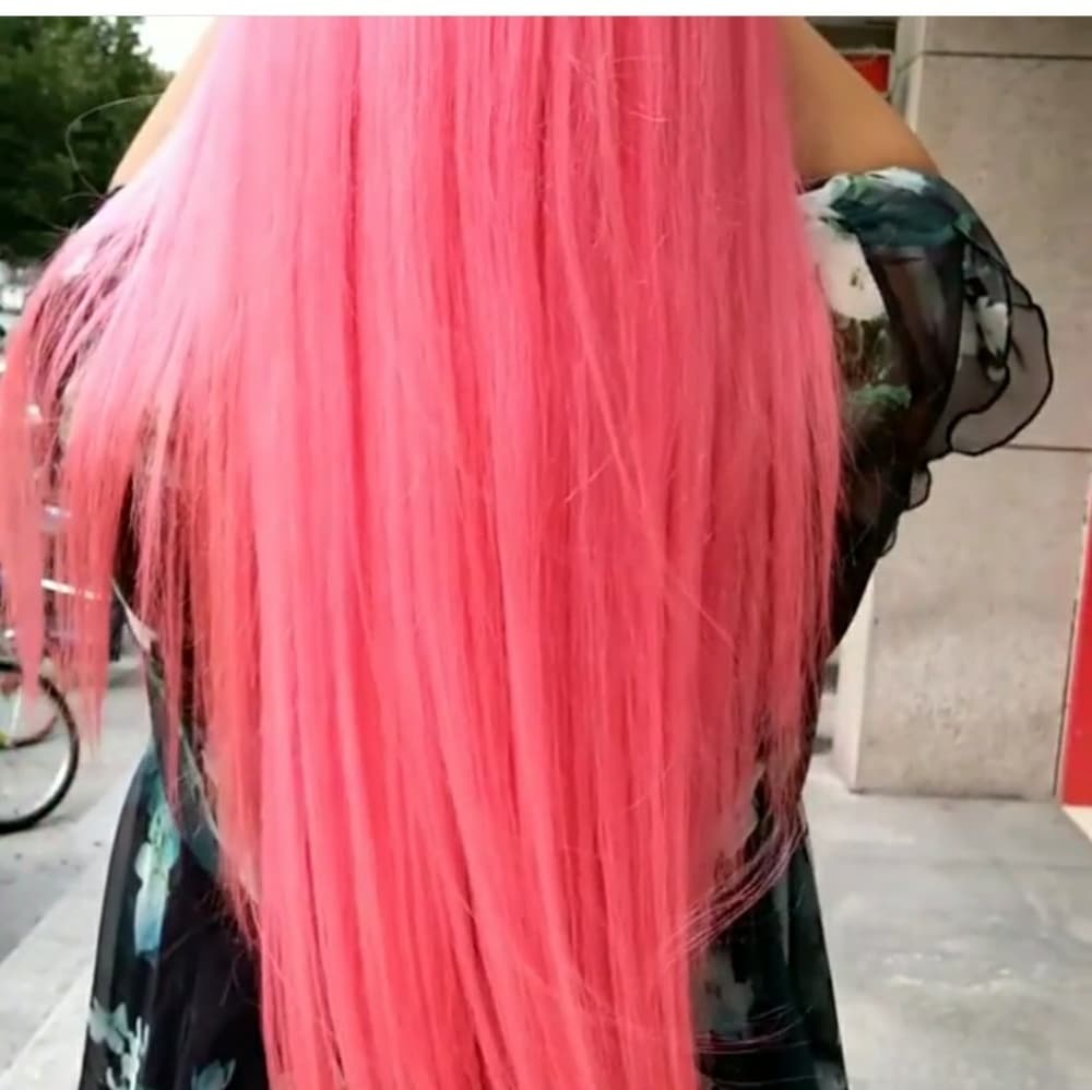 Ombre Black Pink Gull lace Wig, part anywhere - Thumbnail 3