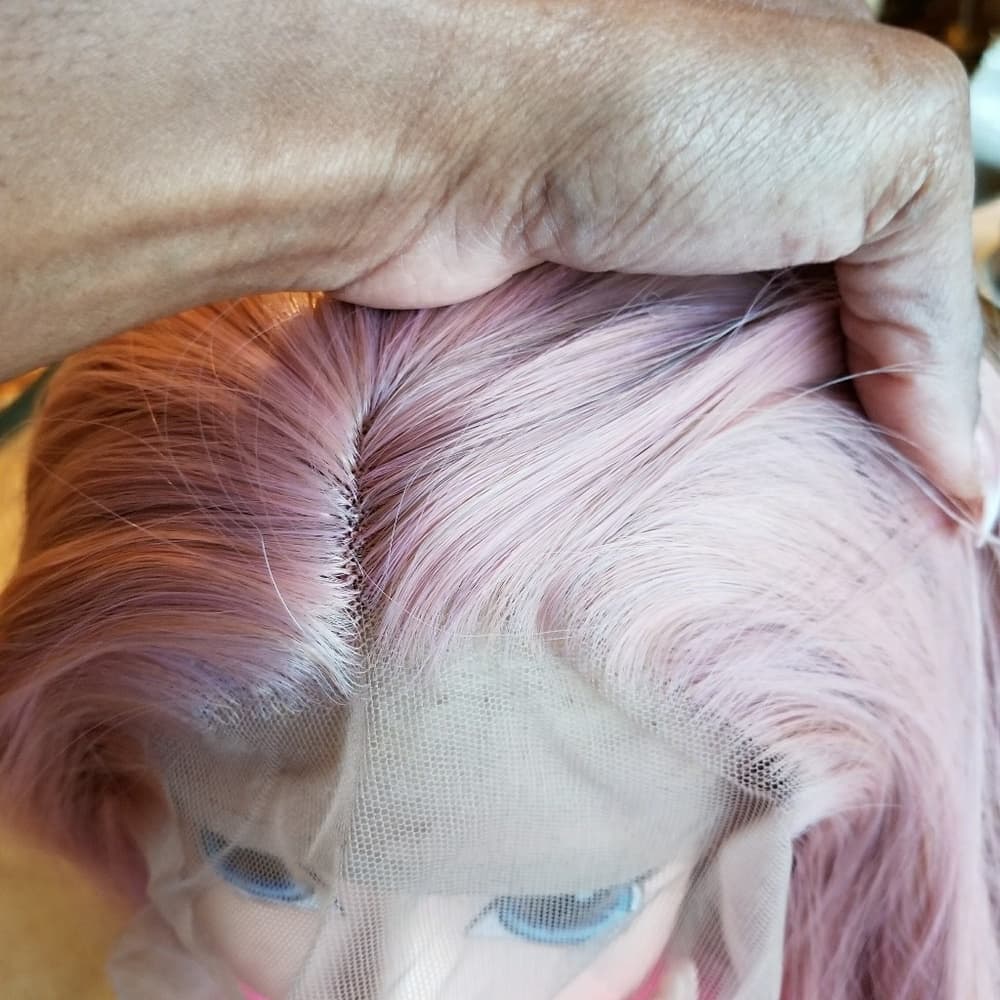 Pink Wavy Beauty Lace Front Wig 22-26 inches - Thumbnail 4