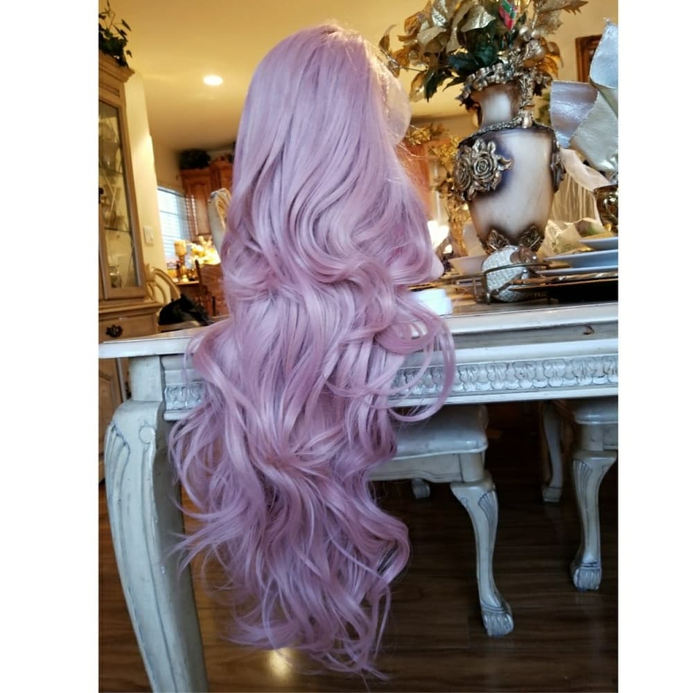 Pink Wavy Beauty Lace Front Wig 22-26 inches - Thumbnail 8