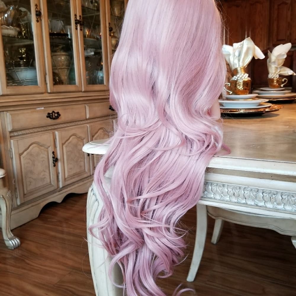 Pink Wavy Beauty Lace Front Wig 22-26 inches - Thumbnail 7