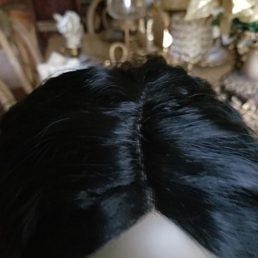 Curly Human Hair Blend Lace Wig - Thumbnail 4