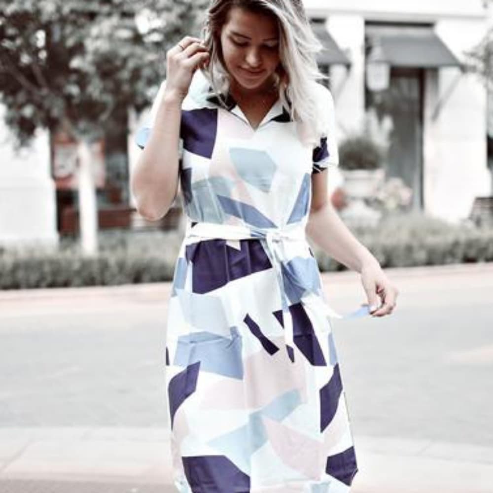Beautiful Geometric Pencil Dress - Thumbnail 4
