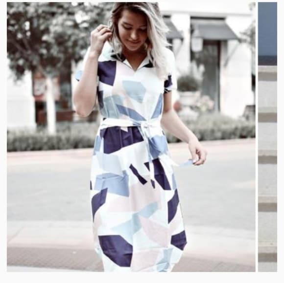 Beautiful Geometric Pencil Dress - Thumbnail 9