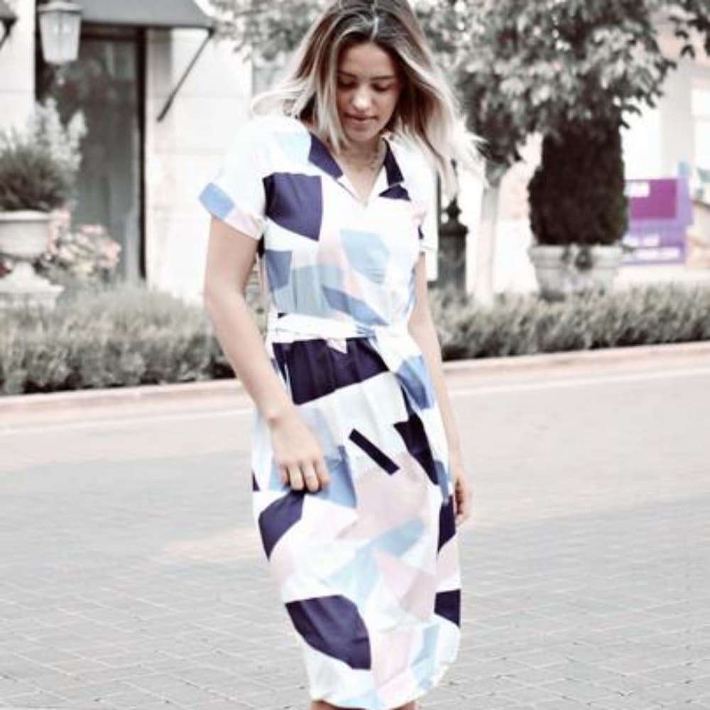 Beautiful Geometric Pencil Dress - Thumbnail 5