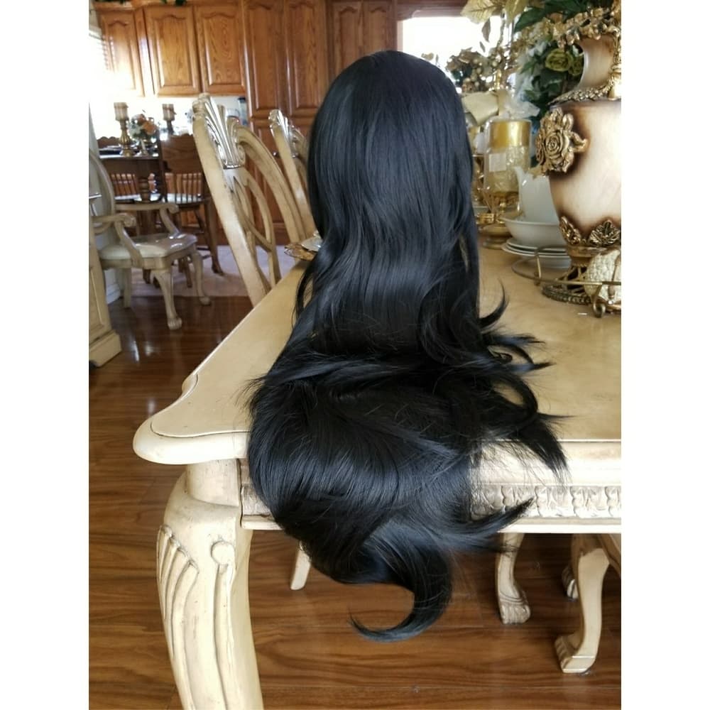 Black Layered Bodywave Lace Front Wig - Thumbnail 7