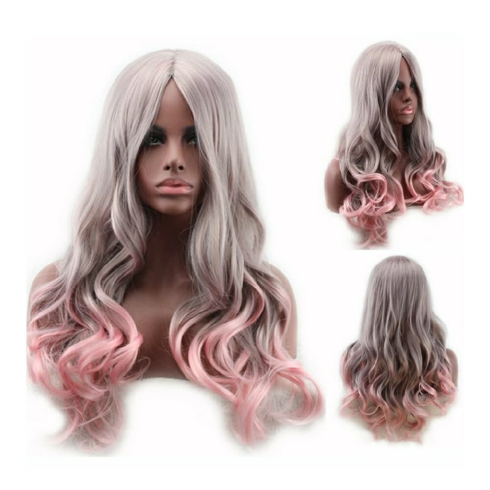 Ombrr Gray Pink Beauty Wig - Thumbnail 3
