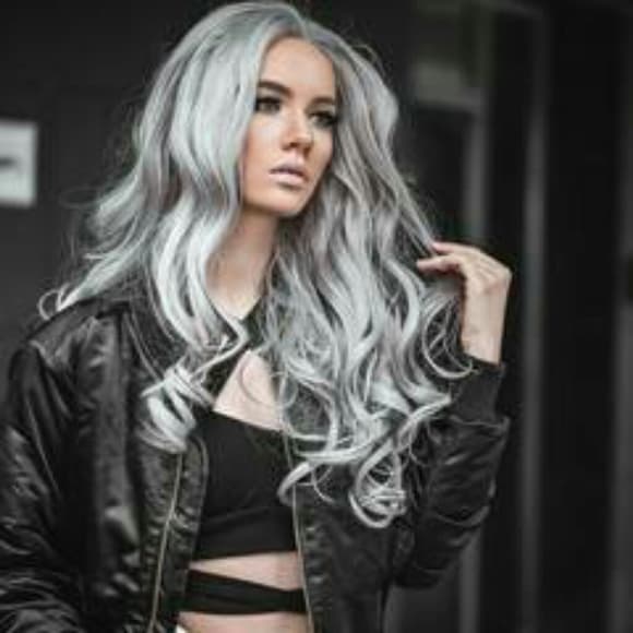 Gray Lace Front Wig - Thumbnail 2