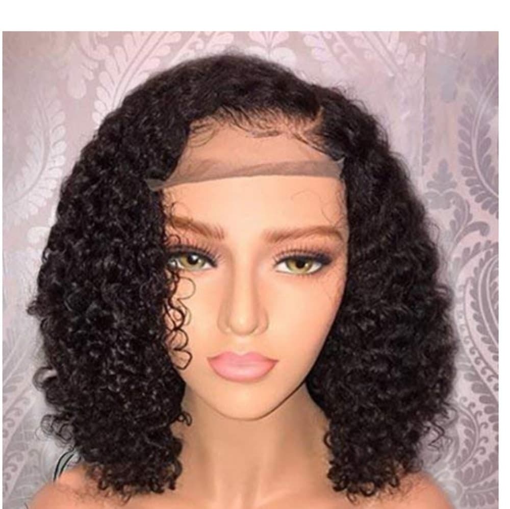 Curly Human Hair Lace Front Wig 12-14 inches - Thumbnail 5