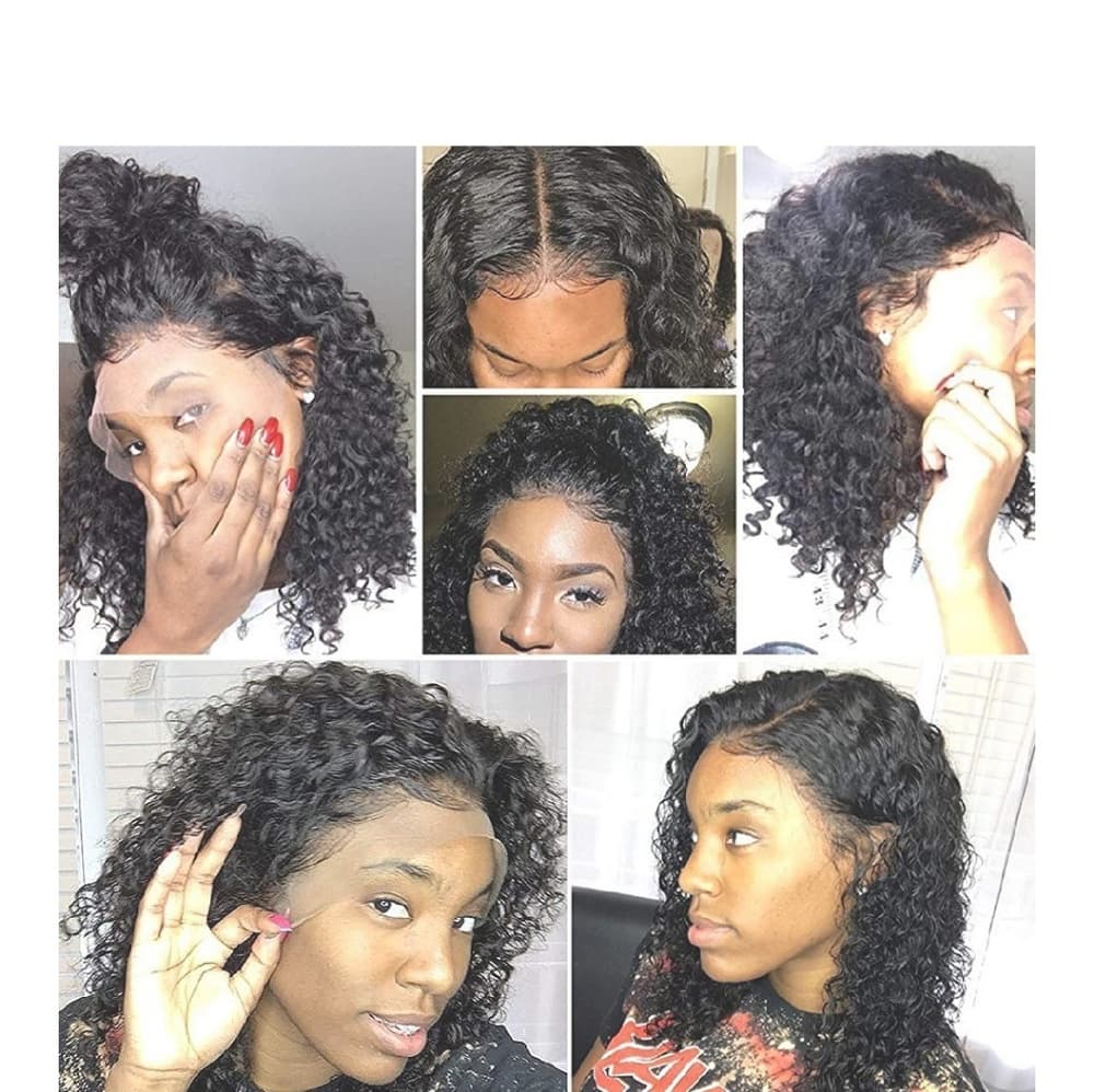 Curly Human Hair Lace Front Wig 12-14 inches - Thumbnail 6