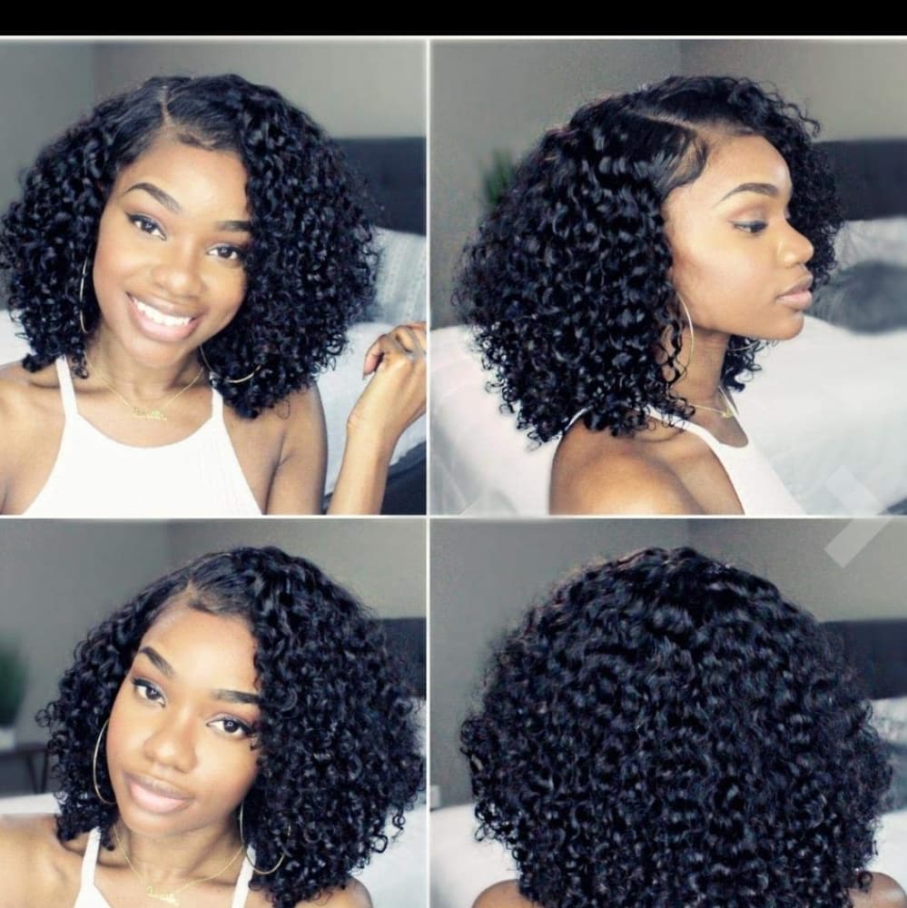 Curly Human Hair Lace Front Wig 12-14 inches - Thumbnail 3
