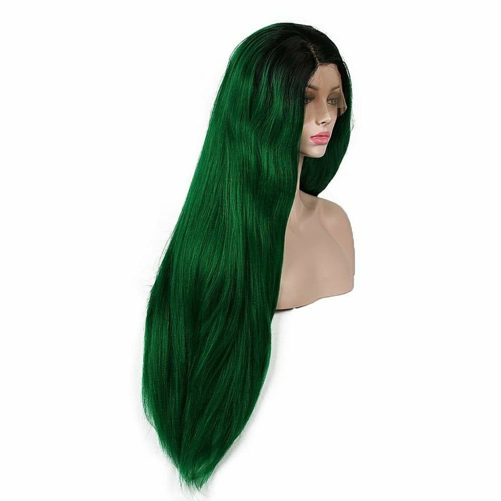 Black Green Lace Front Wig