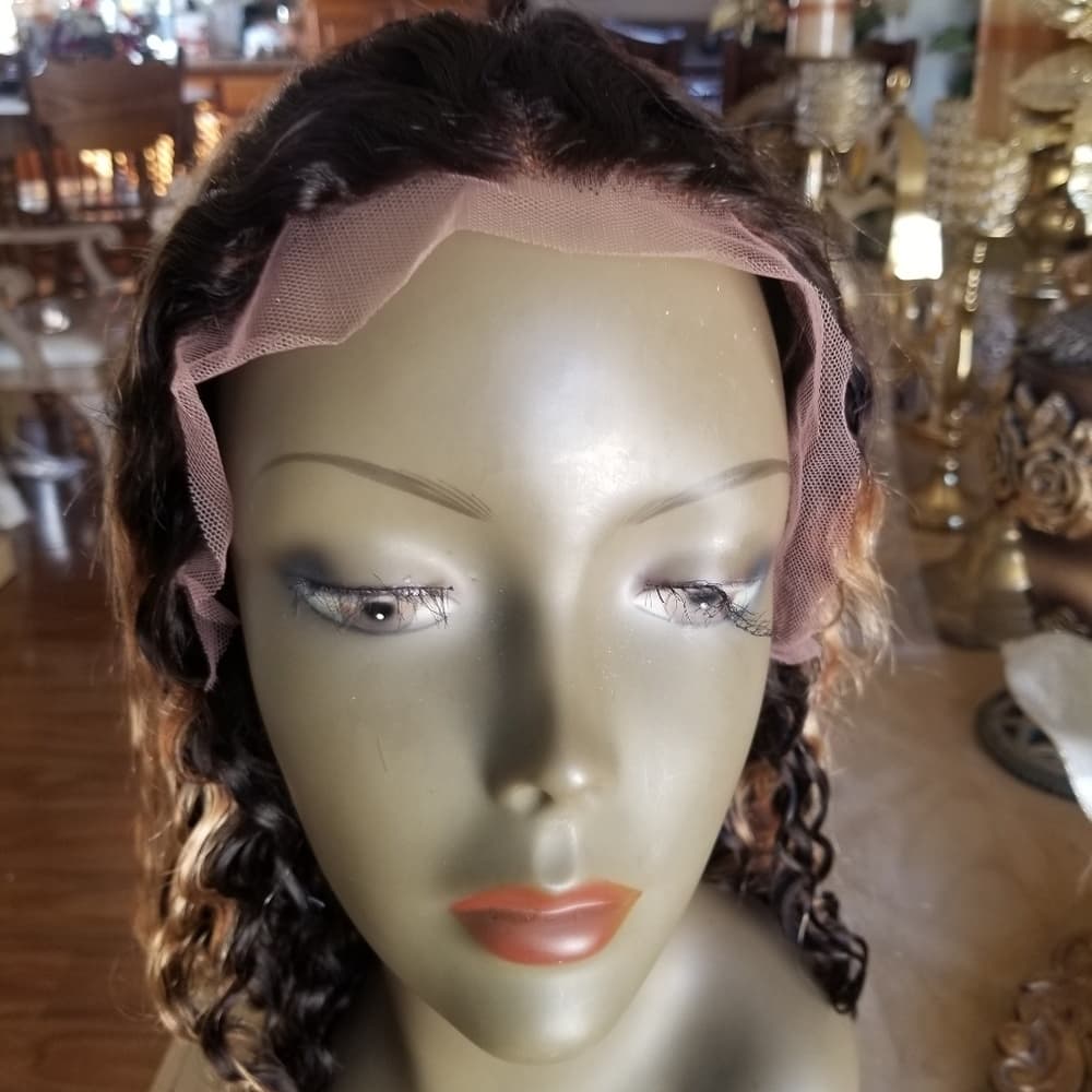 Ombre Curly Lace Front Human Hair Wig 18-20 inches