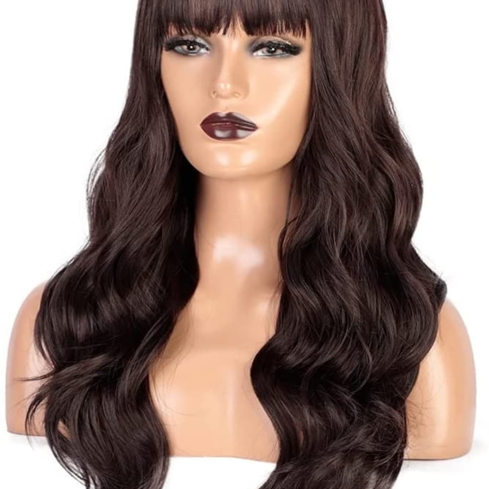 Dark Brown Full Wavy Wig - Thumbnail 2