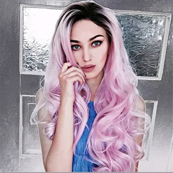Ombre Pink Beauty Lace Front Wig - Thumbnail 2