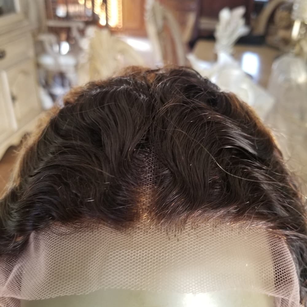 Ombre Curly Lace Front Human Hair Wig 18-20 inches - Thumbnail 2