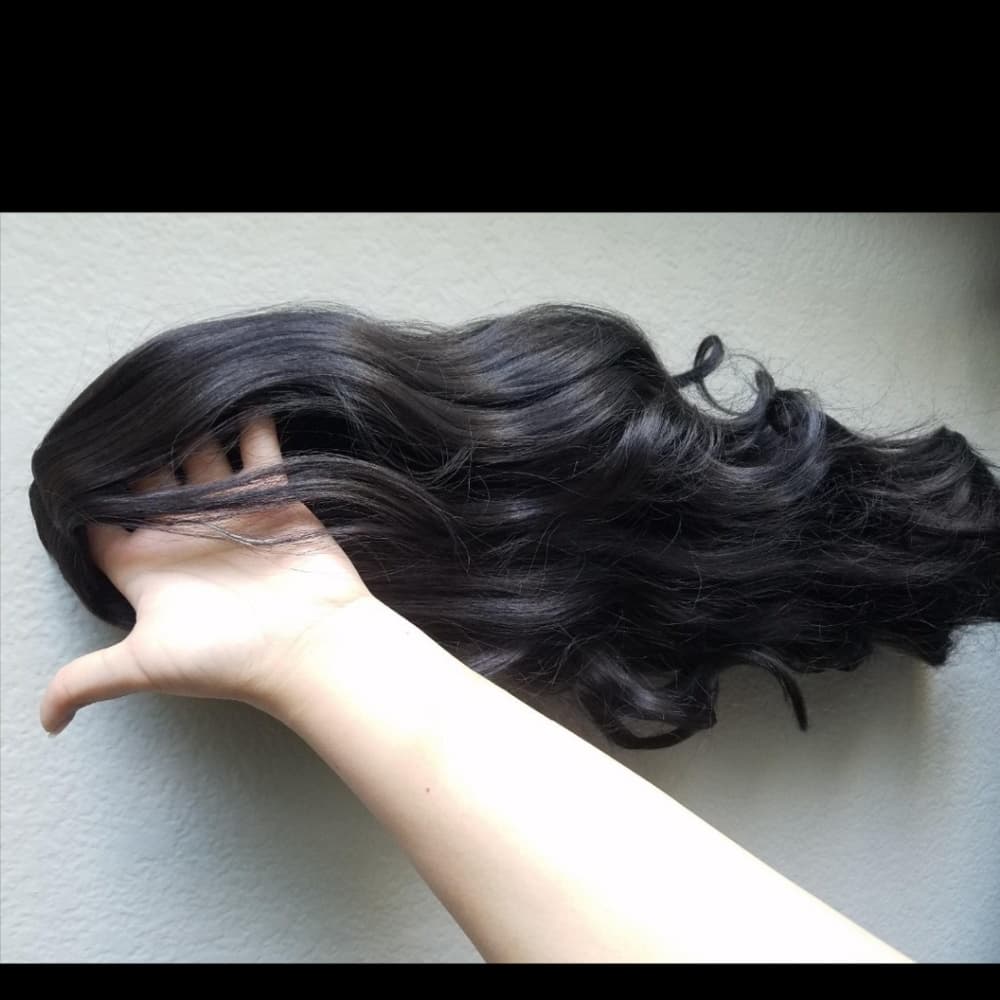 Dark Brown Wavy Full Wig - Thumbnail 4