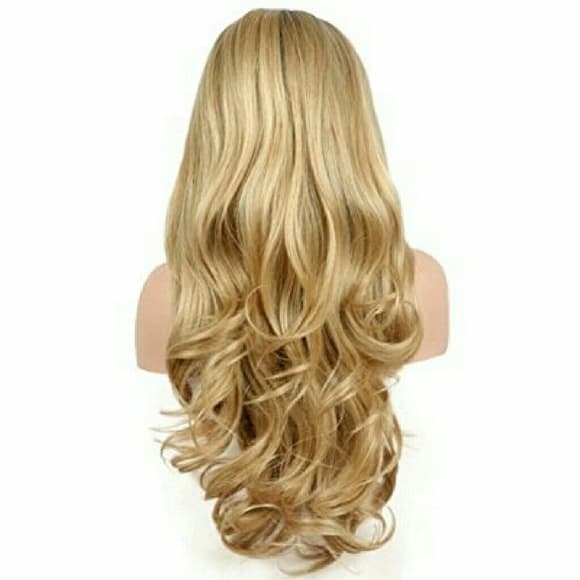 Bodywave Short Dark Roots Ombre Blonde Synthetic L - Thumbnail 3