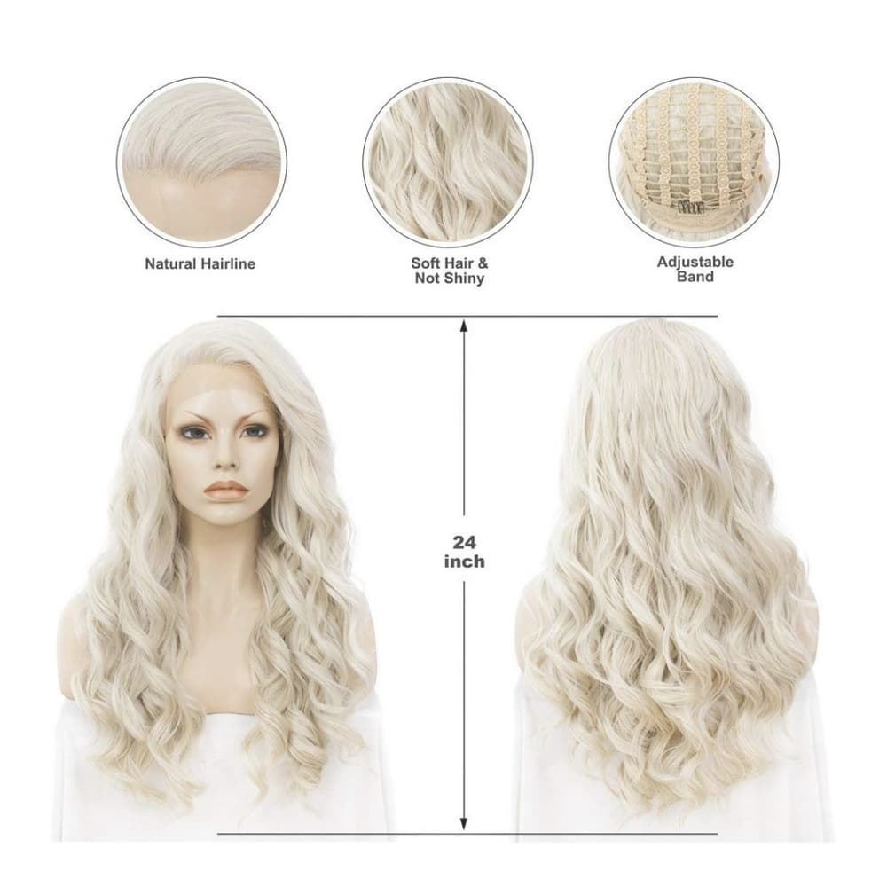 Blonde Wavy Lace Front Wig - Thumbnail 2