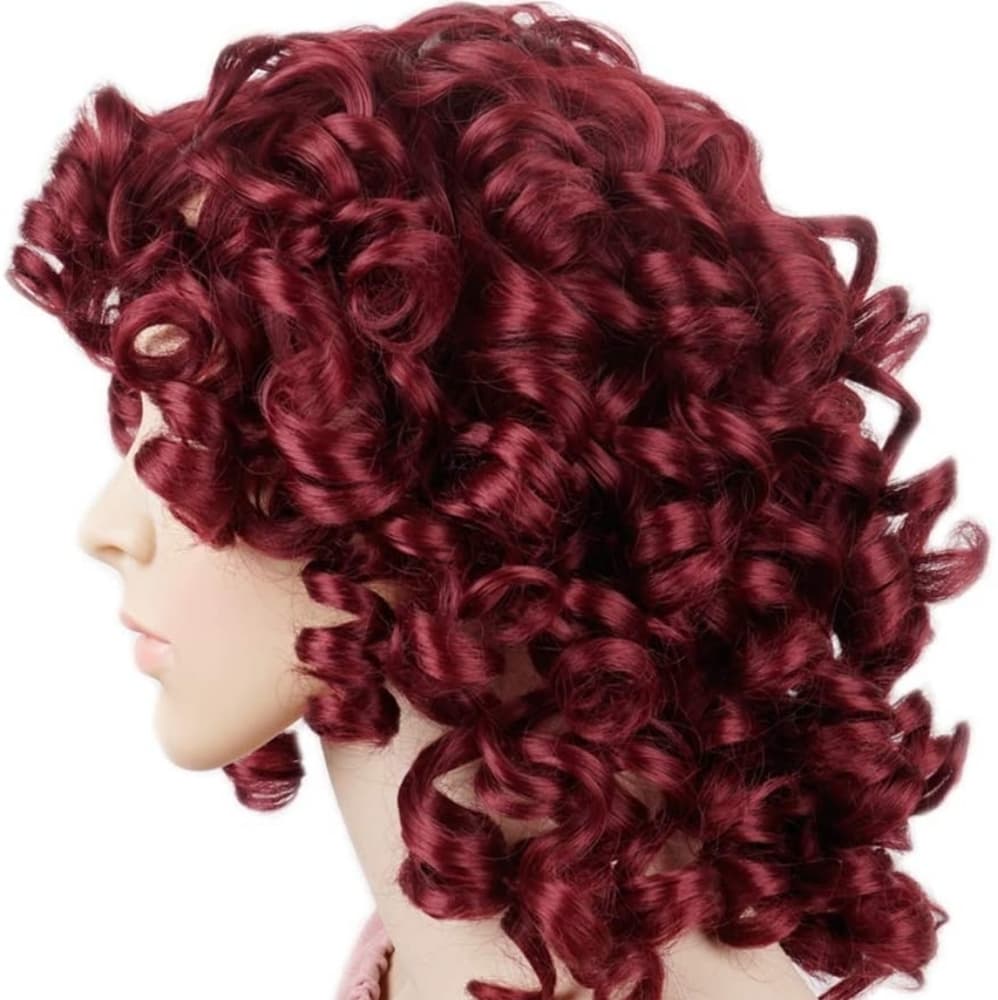 Dark Red Curly Beauty Full Wig - Thumbnail 4