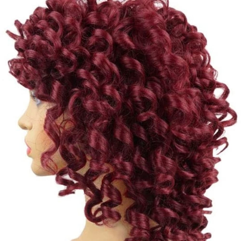 Dark Red Curly Beauty Full Wig - Thumbnail 3