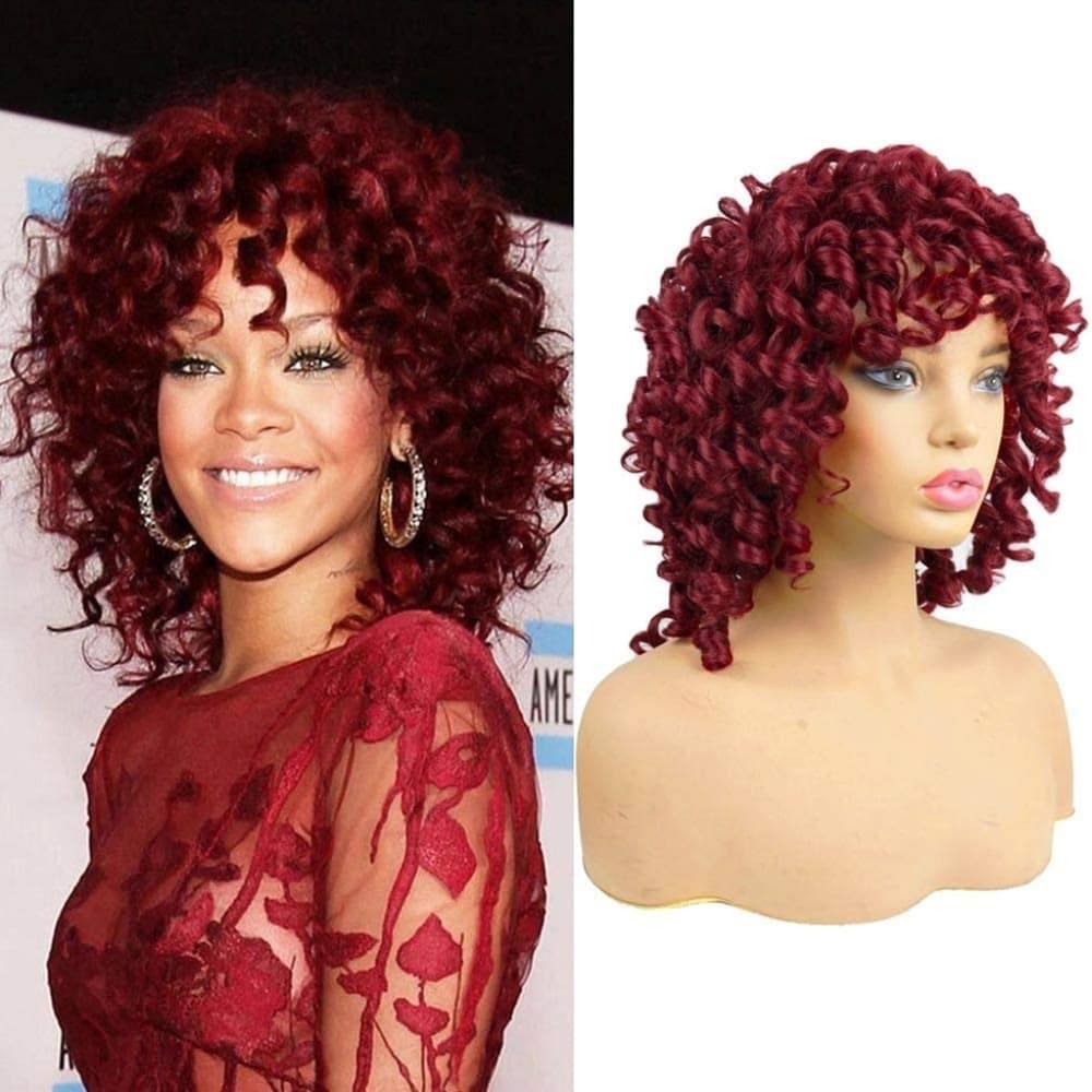 Dark Red Curly Beauty Full Wig - Thumbnail 6