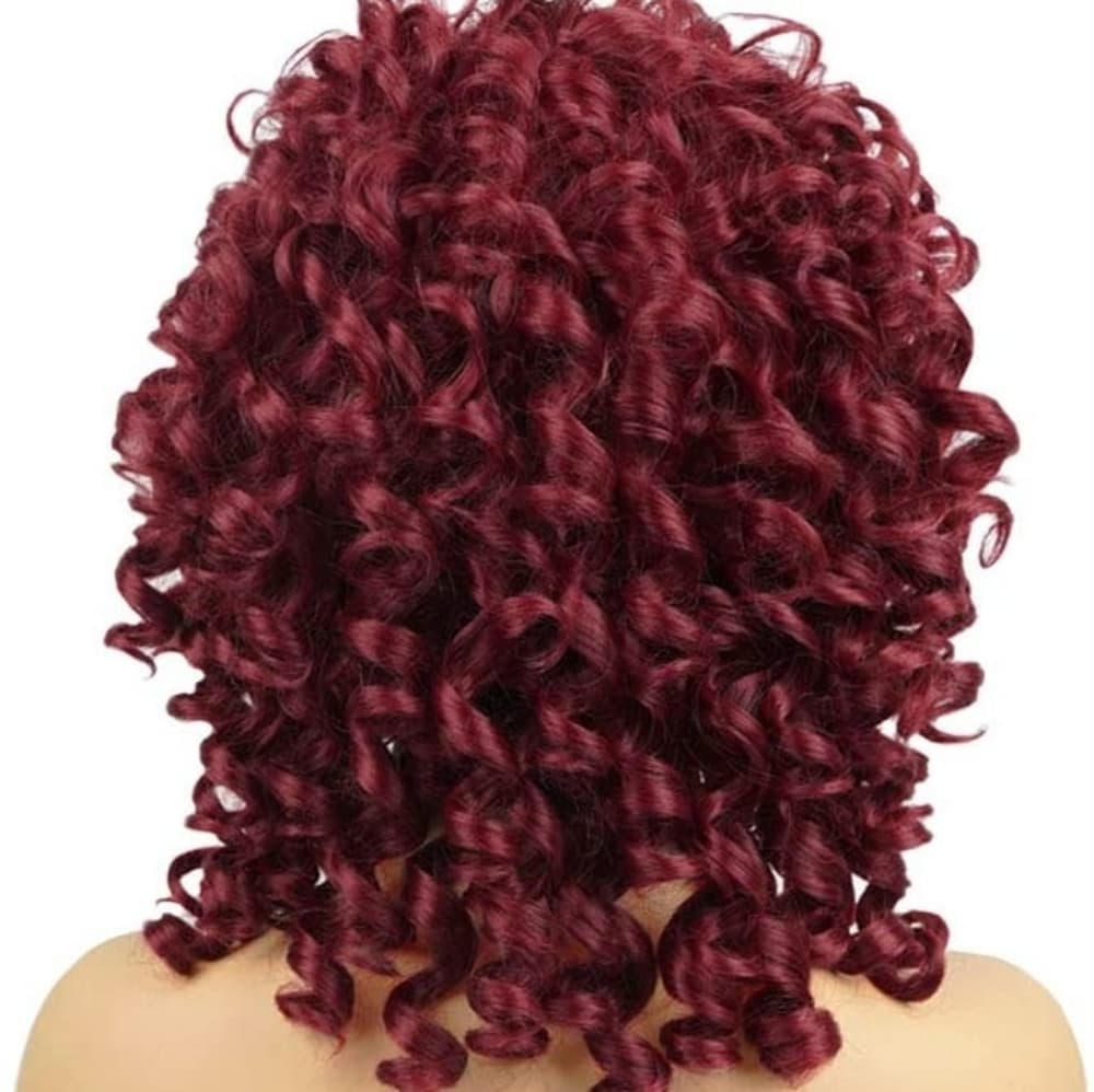 Dark Red Curly Beauty Full Wig - Thumbnail 5