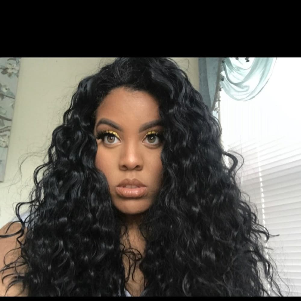 Curly Black Lace Front Beauty Wig 22-24 inches!! - Thumbnail 4