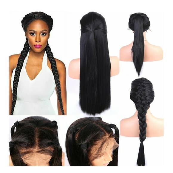 Black Straight Beauty LaceFront Wig 24-26 inches!! - Thumbnail 6