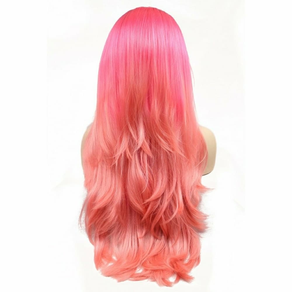 Peach Pink Ombre LaceFront Wig - Thumbnail 2