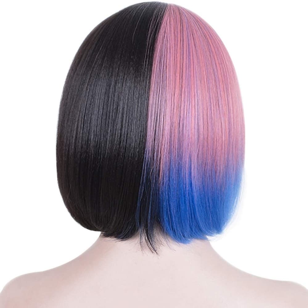 Pink Blue Black Bob Wig - Thumbnail 5