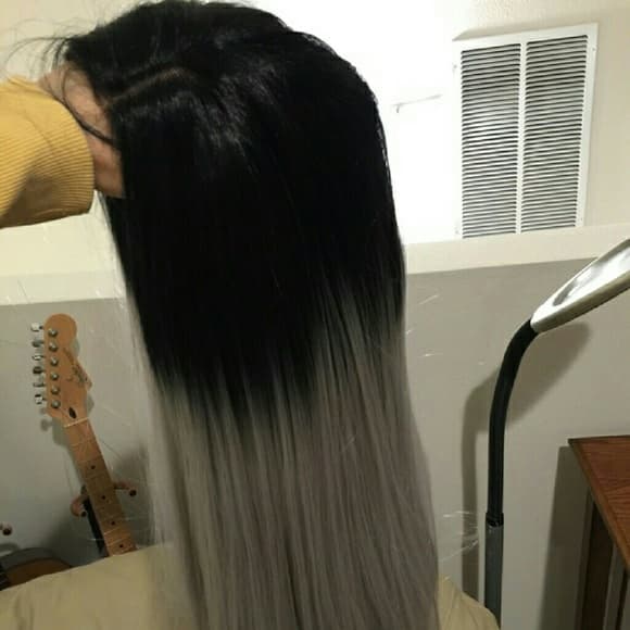 Silver Black Beauty Long and Straight Wig!! - Thumbnail 2