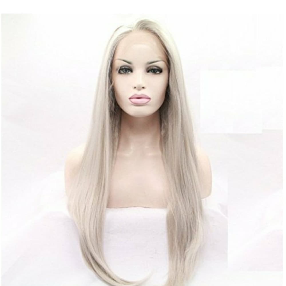 Gray Blonde Lacefront Wig 22-24inches - Thumbnail 4
