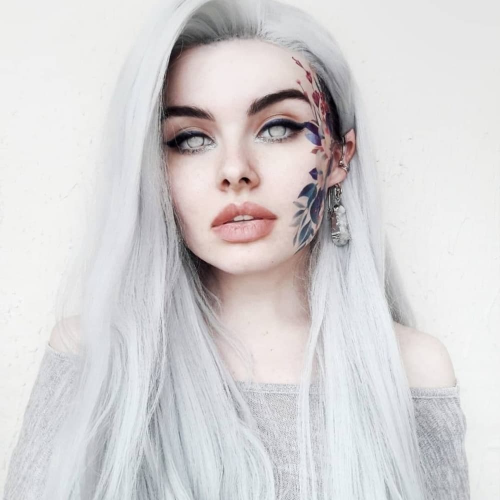 Silver Light Gray Beauty Lace Front Wig - Thumbnail 3