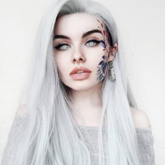 Silver Light Gray Beauty Lace Front Wig - Thumbnail 4