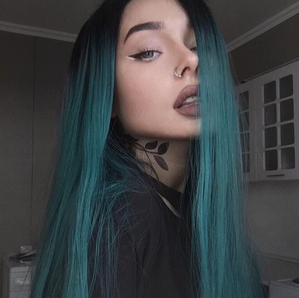 Black Turquoise Beauty Wig - Thumbnail 2