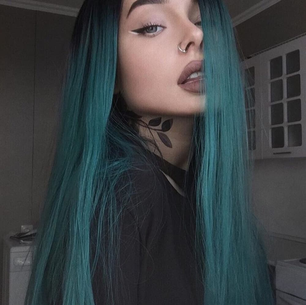 Black Turquoise Beauty Wig