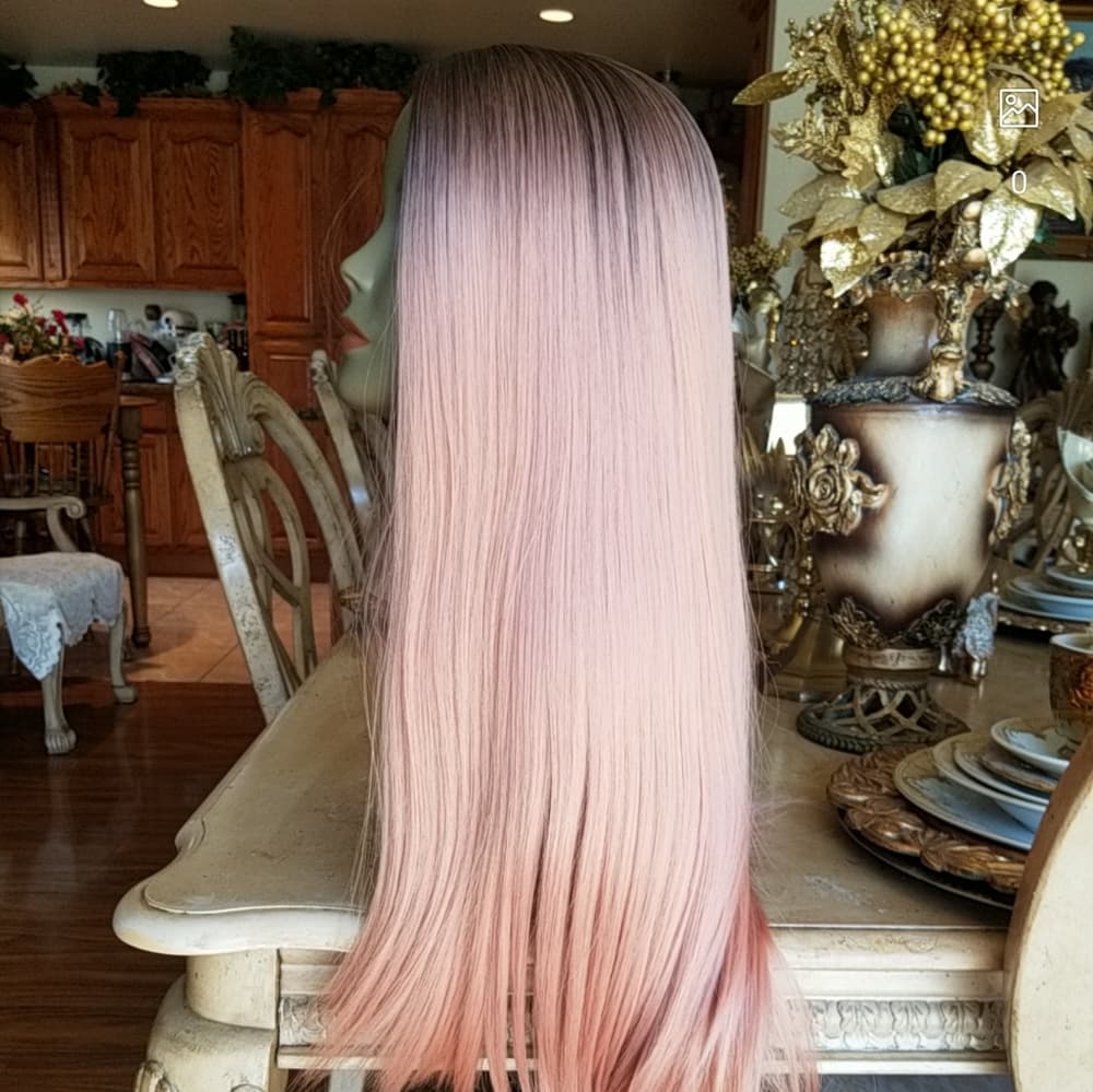 Ombre Pink Lace Front Wig - Thumbnail 6