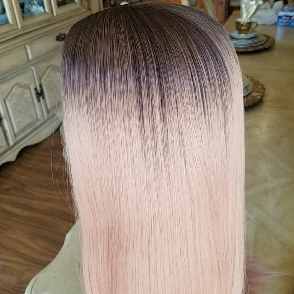 Ombre Pink Lace Front Wig - Thumbnail 7